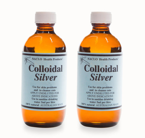 Colloidal Silver 200ml 80PPM Ionic Best Silver Bacteriostatic 2 Pieces